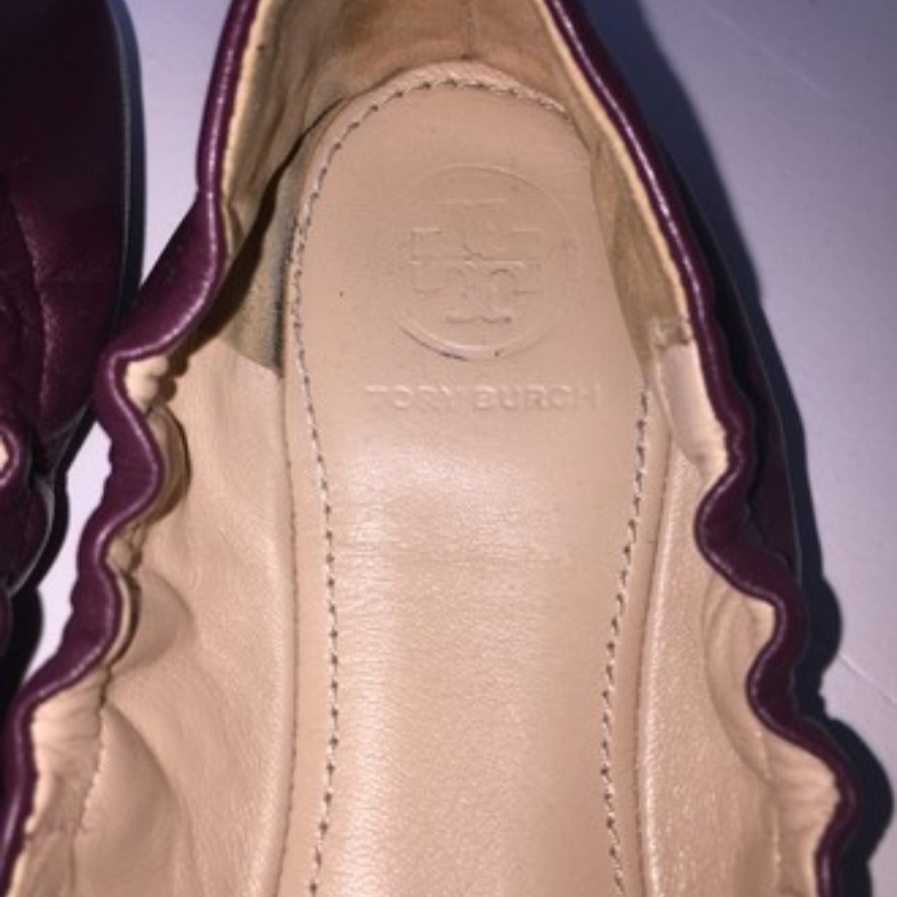 Tory Burch Burgundy Blossom Ballet Flats - Picture 5 of 8